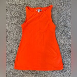 Women's Orange Sleeveless Mini Dress